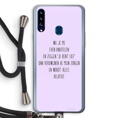 Relatief: Samsung Galaxy A20s Transparant Hoesje met koord