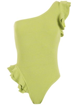 Clube Bossa maillot de bain asymétrique à volant - Vert