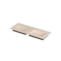 INK Post Wastafel keramische slab envelop bak dubbel zonder kraangaten 120x45x1 Travertin matt