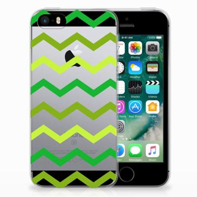 Apple iPhone SE | 5S | TPU bumper | Zigzag Groen