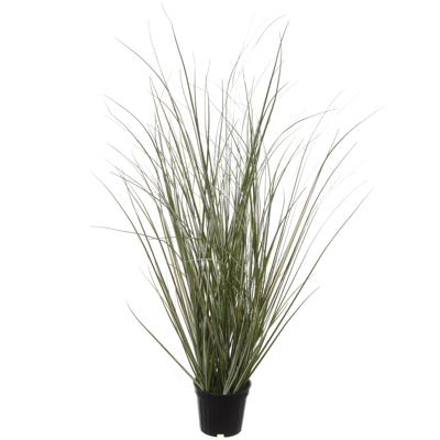 Louis maes Kunstplant - siergras - in zwarte kunststof pot - 50 cm