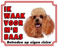 Poedel Waakbord - Ik waak voor mijn baas Abrikoos - thumbnail