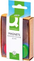 Q-CONNECT magneten 25 mm geassorteerde kleuren doos van 4 stuks - thumbnail