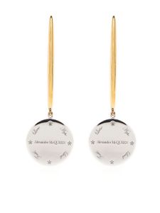 Alexander McQueen boucles d'oreilles pendantes à logo gravé - Argent