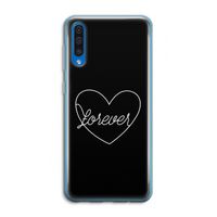 Forever heart black: Samsung Galaxy A50 Transparant Hoesje