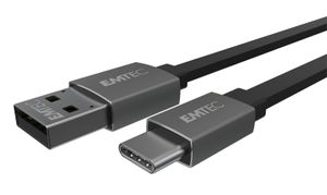 Emtec USB-kabel USB-A stekker, USB-C stekker 1.20 m Zwart ECCHAT700TC