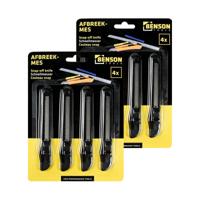 Afbreekmessen - 8x stuks - zwart - breed - scherp mes