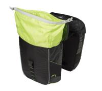Basil miles double bag - waterdichte dubbele fietstas, unisex, sportief, zwart-limoen