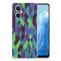 OPPO Reno8 Lite TPU Hoesje Abstract Green Blue