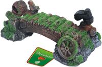 Boon Aquarium Decor Set - Brug Met Mos, Pot & Laars 16cm - Natuurgetrouwe Vissen Ornament