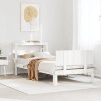 Bedframe met hoofdeinde zonder matras 90x190 cm wit