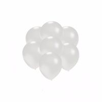 100x Mini ballonnen wit metallic   - - thumbnail