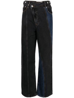 Feng Chen Wang jean droit à design asymétrique - Bleu