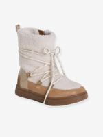 Baskets voor meisjes, synthetisch, gevoerd, veter- en ritssluiting in boots-stijl, collectie voor de kleuterschool kameel