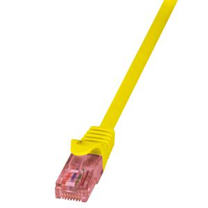 LogiLink CQ2097U RJ45 Netwerkkabel, patchkabel CAT 6 U/UTP 10.00 m Geel Vlambestendig, Snagless 1 stuk(s)