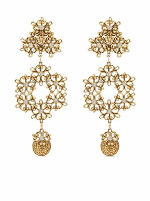 Susan Caplan Vintage boucles d'oreilles Jose Barrera à ornements en cristal (années 1990)