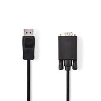 Nedis CCGP37301BK10 Displayport - Vga-kabel Displayport Male - Vga Male 1,0 M Zwart