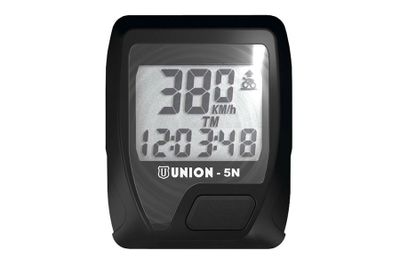 Union Fietscomputer 5 functies - Zwart