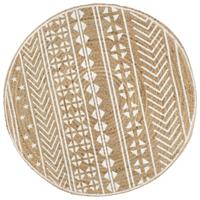 VidaXL Vloerkleed handgemaakt met witte print 150 cm jute