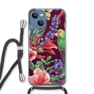 Papegaaien: iPhone 13 Transparant Hoesje met koord