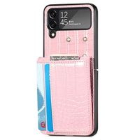 Crocodile Series Samsung Galaxy Z Flip4 Portemonnee Hoesje - Roze