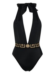 Versace maillot de bain à bande Greca - Noir