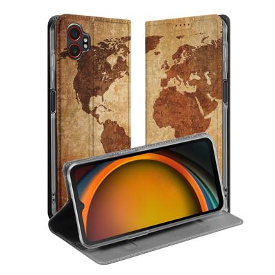 Samsung Galaxy Xcover 7 Pro | Book Case | Wereldkaart
