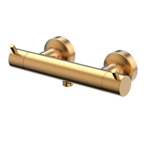 Douchekraan Xenz Duero | Opbouw | Thermostaatkraan | Tweegreeps | Goud geborsteld