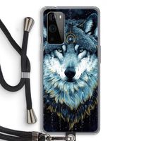 Darkness Wolf: OnePlus 9 Pro Transparant Hoesje met koord