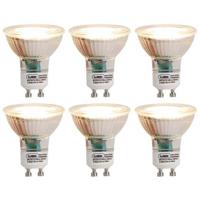 LUEDD Set van 6 GU10 3-staps dim to warm LED lampen 6W 450 lm 2000K -