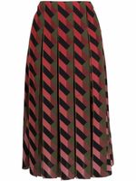 Ferragamo jupe plissée à imprimé géométrique - Rouge