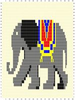 Sunarts doe het zelf pakket model Olifant groot 100 x 232 cm artikelnummer D200 - thumbnail