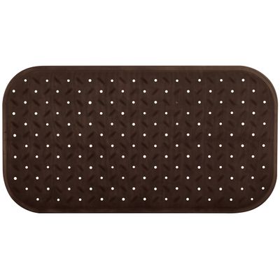 Douche/bad anti-slip mat badkamer - rubber - bruin - 36 x 76 cm - rechthoek