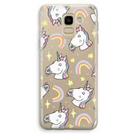 Rainbow Unicorn: Samsung Galaxy J6 (2018) Transparant Hoesje - thumbnail