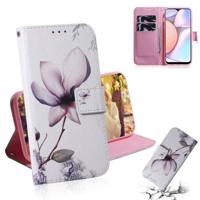 Voor Galaxy A10s schilderij patroon gekleurde tekening horizontale Flip lederen draagtas met houder & kaartsleuven & portemonnee (Magnolia)