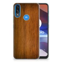 Motorola Moto E7/E7i Power | Bumper Hoesje | Donker Hout