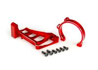 Traxxas - Motor mounts (front & rear) (red-anodized 6061-T6 aluminum)/ 3x10mm CCS (with threadlock) (4)/ 4x12mm BCS (with threadlock) (2) (for use ...