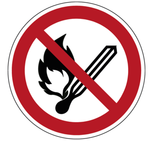 Vuur, open vlam en roken verboden - Ø 200 mm - Sticker