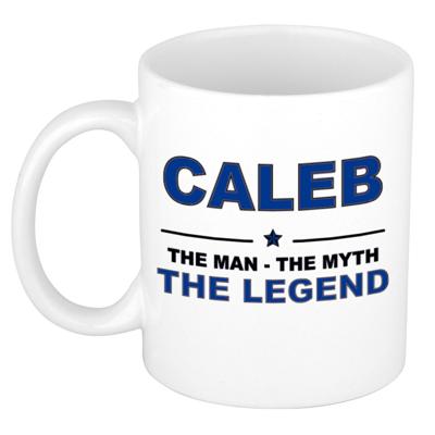 Caleb cadeau mok - man myth legend - naam koffiemok - 300 ml - collega - vaderdag