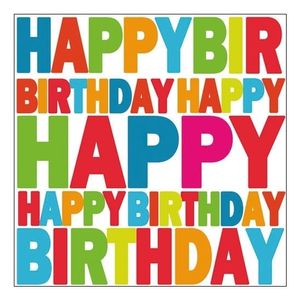 20x Servetten happy birthday 33 cm