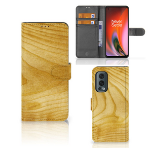 OnePlus Nord 2 5G Book Style Case Licht Hout