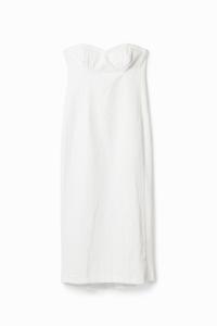 Slim fit midi-spijkerjurk - WHITE - M