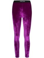 TOM FORD legging en velours à taille logo - Violet - thumbnail