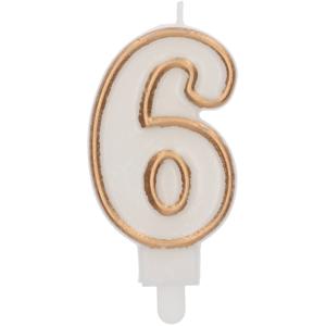 Cijferkaars &apos;6&apos; Wit Goud Chique (9cm)