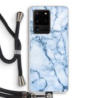 Blauw marmer: Samsung Galaxy S20 Ultra Transparant Hoesje met koord