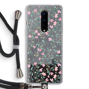 Sierlijke bloemen: OnePlus 8 Transparant Hoesje met koord