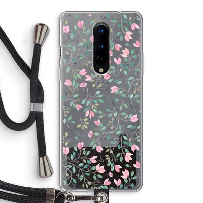 Sierlijke bloemen: OnePlus 8 Transparant Hoesje met koord