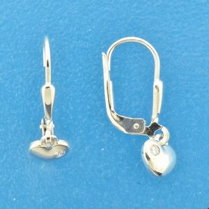 TFT Oorhangers Hart Zirkonia Zilver Gerhodineerd Glanzend 19 mm x 5.5 mm