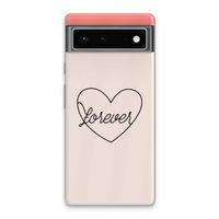 Forever heart black: Google Pixel 6 Transparant Hoesje