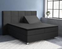 Primaviera Deluxe Splittopper Satijn Hoeslaken Zwart 180 x 200 cm